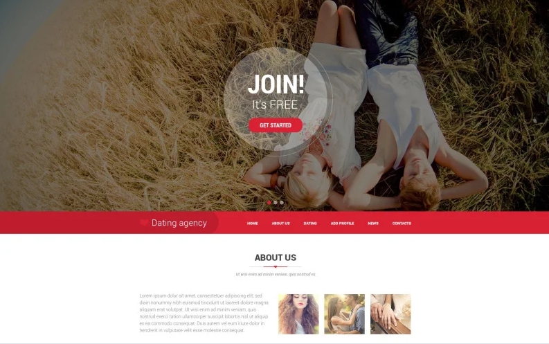 Dating Responsive Template - dating website template